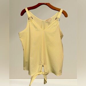 MICHAEL KORS Yellow and White Striped Blouse Size M